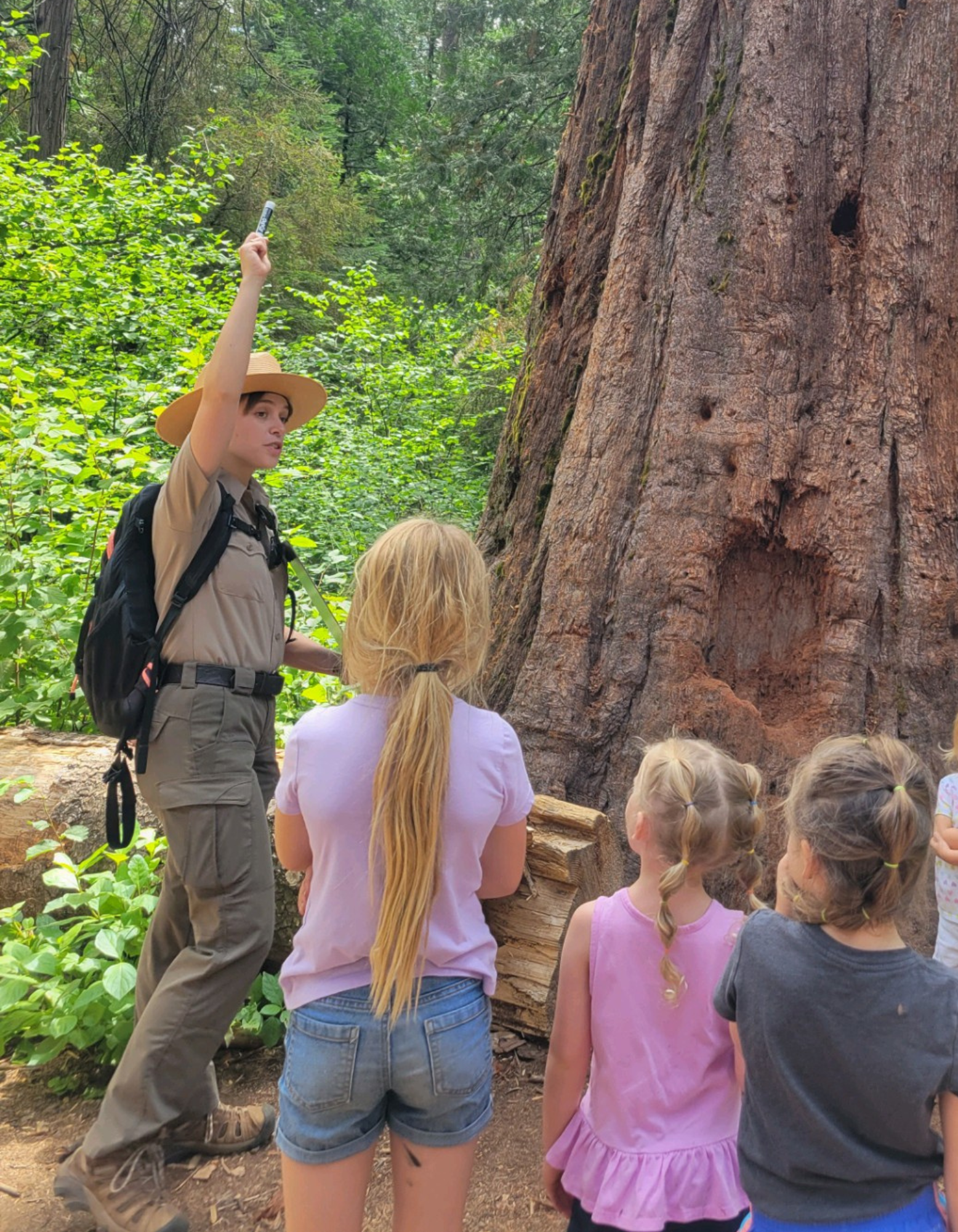 Interpreter giving a guided hike